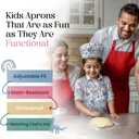 Kids Apron & Chef Hat Set  Adjustable, Water-Resistant  For Cooking, Baking, Arts and Crafts  Fits Ages 38 (White)