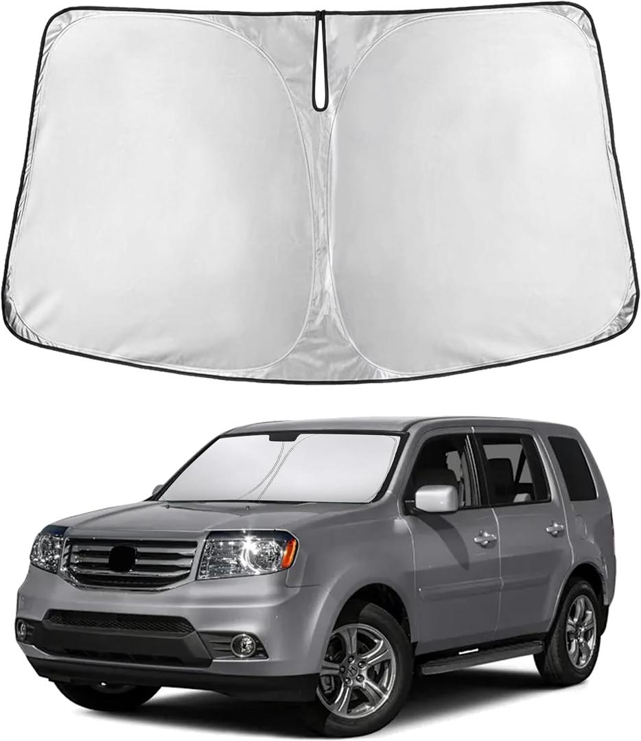 EcoNour Windshield Sunshade Compatible for Honda Pilot 2009-2013 2014 2015, Sun Visor for Front Windshield & Window Sun Shade Cover, UV Heat Blocker & Protector, Car Accessories