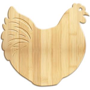 WEBEEDY Chicken Shaped Bamboo Wood Cutting Board Personalized Charcuterie Serving Tray Wood Cutting Board for Kitchen with Hanging Hole for Cheese, Fruit, Meat, Vegetable, Gift for Halloween Easter