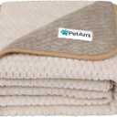 PetAmi Waterproof Dog Blanket, Leakproof Puppy Blanket for Medium Large Dog, Furniture Sofa Couch Cover Protector, Fleece Pet Throw Indoor Cat Kitten, Reversible Washable Soft Plush, 40x60 Taupe Beige