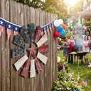 Lineshading 21" Metal Patriotic Decorations Rustic Farmhouse Wall Art Decor Windmill Outdoor 250th Anniversary Stars Red Blue White 4th of July Independence Day for Home Garden Lawn Porch