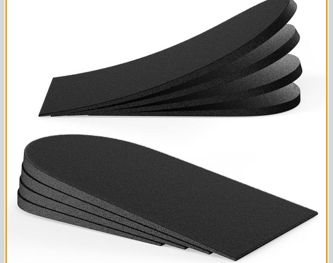 Adjustable Heel Lift Inserts for Shoes - Bukihome Orthopedic Shoe Lift for Uneven Legs 4 Layers Height Increase Insole for Heel Pain,Heel Spur,Achilles Tendonitis,Black Small (Women's 4-8.5)