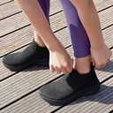 SHULOOK Womens Slip on Walking Shoes Comfort Lightweight Breathable Sock Shoe Non-Slip Mesh Casual Fashion Tennis Running Sneakers (Black)