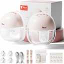 NCVI Wearable Breast Pump, Hands Free Electric Breast Pump with 4 Modes & 9 Levels Suction, Portable Breast Pump Ultra Quiet <42dB, 150min Battery Life, 19/21/24mm Flange, Breastfeeding Pump for Moms