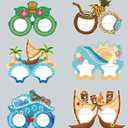 UUT Polynesian Style Party Photo Props, 12-Pack Tropical Ocean Hawaiian Theme Paper Glasses, Funny Birthday Party Decorations, for Costume Gift, Luau Birthday, Theater; 12MN