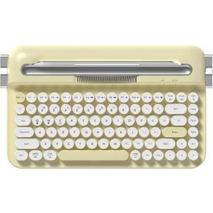 Ajazz AF84 Wireless Membrane Silent Typewriter Keyboard, Bluetooth/2.4G Dual-Mode Connection, Cute Retro Aesthetic Design with Integrated Stand for Tablet, Phone, PC and Win/Mac/Android Yellow Ajazz AF84 Wireless Membrane Silent Typewriter Keyboard, Bluetooth/2.4G Dual-Mode Connection, Cute Retro Aesthetic Design with Integrated Stand for Tablet, Phone, PC and Win/Mac/Android Yellow