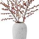 3 Pcs 30 Inch Realistic Christmas Ilex Berry Stems Branches Burgundy Long Christmas Fake Holly Berries Faux Berry Picks for Holiday Winter Vase Home Ornament DIY Crafts Wreath Garland