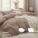 Bedsure Khaki Duvet Cover King Size - 3 Pieces Prewashed Extra Soft Bedding Set, Includes 1 Duvet Cover 104x90 Inches with Zipper Closure & 2 Pillow Shams, Comforter Not Included
