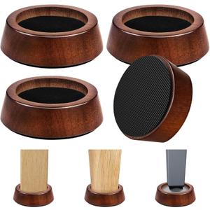 Bed Risers Wood Blocks - 1 Inch Circle Furniture Height Extenders Lifts for Sofa Couch Desk Chair Table Base Raising Space, Convenient Store and Cleaning, Pack of 4