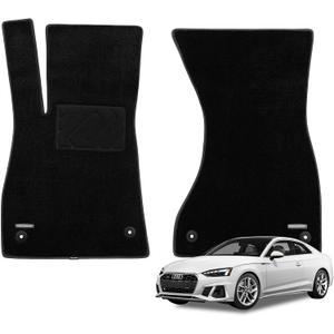 WENNEBIRD Front Carpet Floor Mats for Audi A5 2018-2025, 2Pc | F5, 0.6-Inch Ultra-Thick Plush Carpet, Noise-Reducing Comfort, Waterproof TPE Layer, Anti-Slip Backing