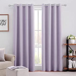 HOMEIDEAS Lilac Blackout Curtains for Bedroom 52 X 108 Inch Length 2 Panels Set Room Darkening Bedroom Curtains, Soundproof Thermal Grommet Window Curtains for Living Room for Christmas
