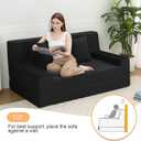 MeMoreCool 59" Boneless Couch Bed, Loveseat Futon Sofa, Small Space, Black
