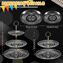 14 Pieces Tiered Cupcake Stand Set Gold 2-Tier 3-Tier Serving Stand Tower Tray with Round Rectangle Food Serving Trays Long Slim Dessert Stand for Party Wedding(Clear)