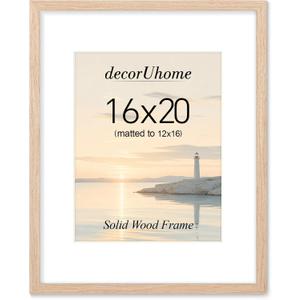 decorUhome Solid Wood 16x20 Picture FrameFits 11x14 Photo with Mat