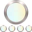 LUXRITE 6 Inch LED Disk Lights, Dimmable Flush Mount Ceiling Light, 5CCT Selectable 2700K 3000K 3500K 4000K 5000K, 12.5W, 1000LM (Brushed Nickel, 4 Count (Pack of 1))