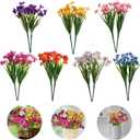 Artificial Plastic Flower, 14 Pieces Artificial Outdoor Fake Flowers, Plastic Flower Greenery Shrubs Plants for Indoor Wedding Home Garden Office Balcony