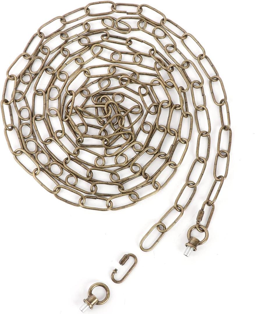 Giluta Antique Bronze Pendant Light Fixture Chain Heavy Duty 15 Feet Chandelier Chain Hanging Extension for Fruit Basket Lantern Plant Supports to 65 lbs Maximum Weight (15 Feet Antique Bronze)