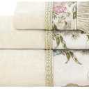 Loom and Mill Luxury Cotton Bath Towel Set 3 Piece-1 Bath Towel 1 Hand Towel 1 Wash Cloth, Ultra Soft Decorative Towel Sets Highly Absorbent for Bathroom, Elegant Floral Design(Ivory-Pearly Beige)