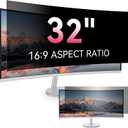 [2026 New] 32 inch Computer Privacy Screen Filter for 16:9 Widescreen Monitor – Fits Flat & Curved Screens, Removable Anti Glare Blue Light Eye Protection Shield, 32in Anti Scratch Spy Protector Film