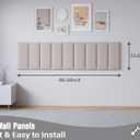 Peel and Stick Upholstered Wall Mounted Headboard Queen Size, 9 Panels Tufted Fabric Headboard,Wall Mounted Headboards, Interior Wall Panels for Bedroom, 10"x24" Beige