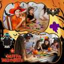3 x Jenaai 72 Pcs Halloween DIY Wooden Magnets Crafts Kit Refrigerator Decoration Halloween Painting Magnetic Stickers Pumpkins Bats Ghost Hanging Magnets for Garage Door Mailbox Decor