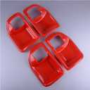 4pcs ABS Interior Door Handle Bowl Cover Trim Red for Jeep Wrangler JK 4 Door 2011 2012 2013 2014 2015 2016 2017 DKEKE