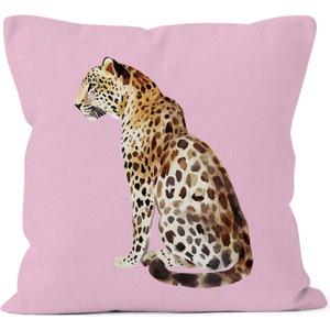 Pink Cheetah Throw Pillow Covers 18x18, Trendy Leopard Preppy Home Decor Pillow Cases for Teen Girls Dorm Room Bedroom Living Room, Retro Decorative Square Pillowcases for Couch Bed Sofa