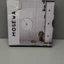 Mosewa Wall Clock 14 Inch White Silent Non Ticking Battery Operated Simple Minimalist Wooden Clock Decorative for Kitchen Bathroom Home Bedroom Living Room Office