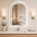 Arched LED Bathroom Mirrors with Lights 24"x32" LED Mirror for Bathroom,Led Vanity Mirror, Anti-Fog,LED Mirrors with Light, Anti-Fog, Dimmable, 3 Color, Shatterproof, Touch Sensor