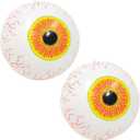 Beistle 2 Piece 16" Plastic Inflatable Eyeball Decorations With Hang Tab- Giant Eye Spooky Halloween Party Supplies