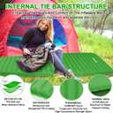 Camping Sleeping Pad, Ultralight Waterproof Inflatable Sleeping Mat with Inflation Bag, Lightweight Portable Compact Air Mattress for Outdoor Backpacking Hiking Traveling Tent Use (Single, Green)