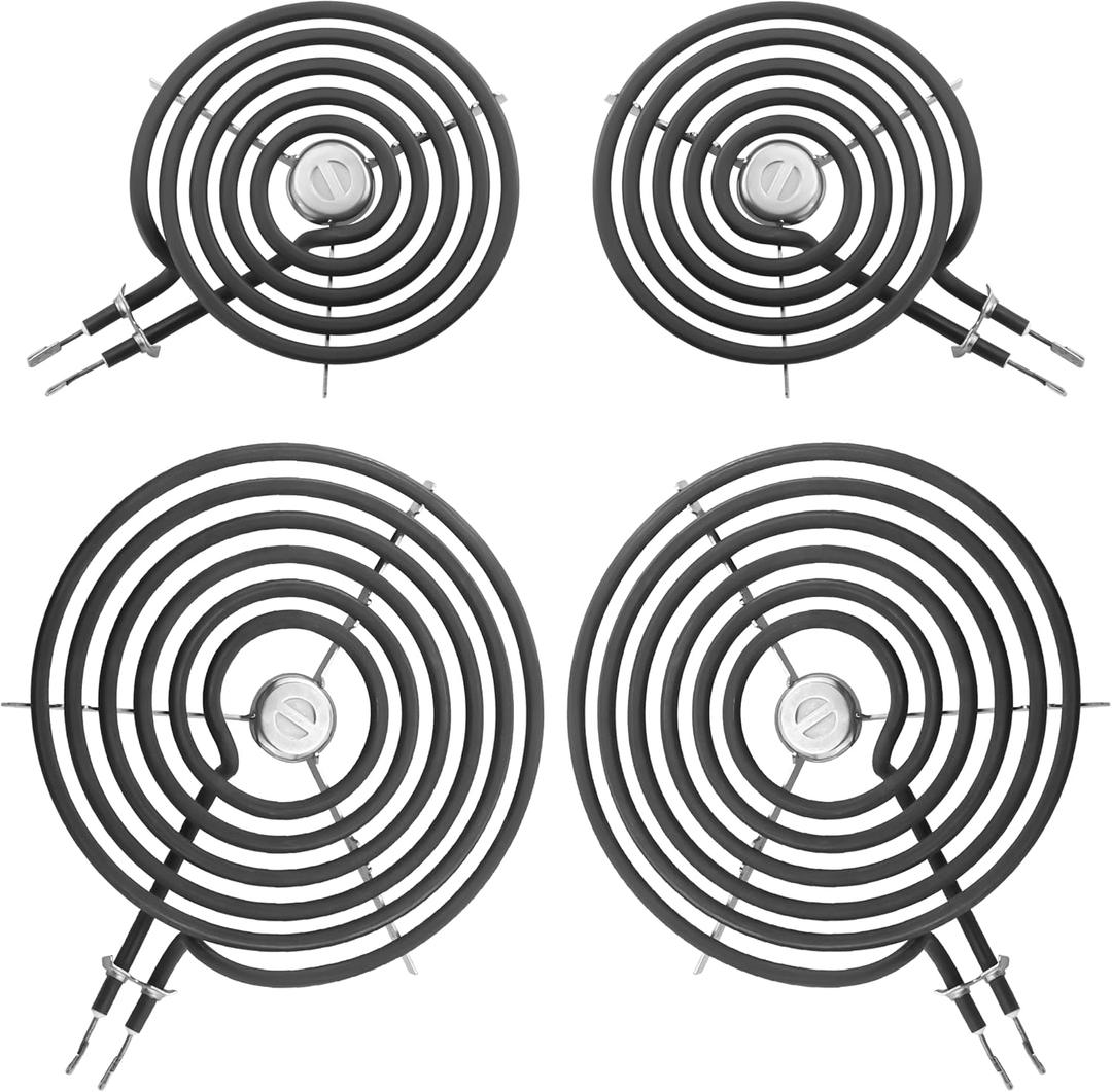 WB30M1 WB30M2 Electric Stove Burners Replacement-G-E Stove Burner Replacement Kit-Fit for G-E Hot-point Stove Top Element Burner-2 WB30M1(6") & 2 WB30M2(8") Stove Burner Kit by AMI PARTS