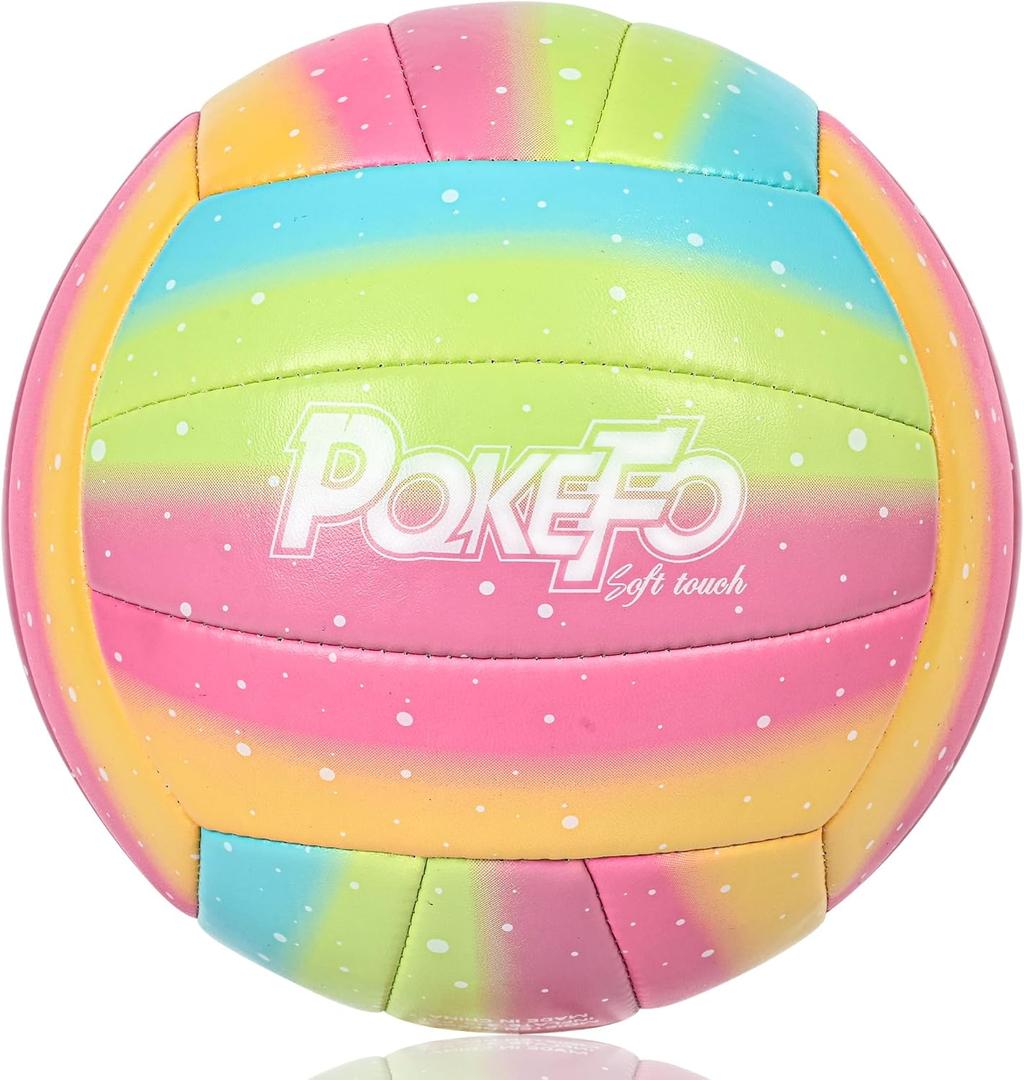 PQKEFO Volleyball, Soft Indoor Outdoor Volleyballs for Kids/ Youth/ Adults/ Elders Gym Beach Games Play and Training（ Official Size 5）