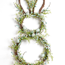 DN DECONATION Easter Bunny Spring Wreath with Egg, Twig and Berries Green Rabbit Easter Wreath for Front Door Decorations Home Farmhouse Outdoor Indoor Wall Mantel Window
