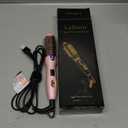 Thermal Brush, MINI & Tiny 1 Inch Ionic Curling Brush for Shiny Hair, Tourmaline Ceramic Ionic Curling Iron Brush for Short to Medium Hair, Adjustable Temperature, Dual Voltage, Compact-Size (Pink)