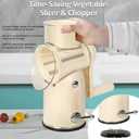 Chef Power Premium Quality Rotary Cheese Grater with Handle - Kitchen Accessories Cucumber Slicer Vegetable Salad Grater, Vegetable Grater - Cheese Grater (Beige)