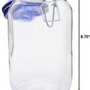 Bormioli Rocco Fido Glass Storage Jar, Blue Lid Airtight Pantry Canister - 50.75 oz Clamp Lock Container for Pasta, Rice, Coffee & Dry Goods - Italian Glass, Dishwasher & Microwave Safe