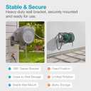 GARDENA Retractable Garden Hose Reel - 100 Feet - Auto Retract Hose Reel with 180 Swivel Wall Mount - Heavy Duty - Integrated Spray Nozzle - 08055