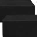Holiday Ideas Black Fitted Tablecloths, 96 x 30 Inch, 2-Pack Rectangle Tablecloths for 8 Foot Tables, Polyester Fabric Tablecloths for Parties, Trade Shows, Birthdays