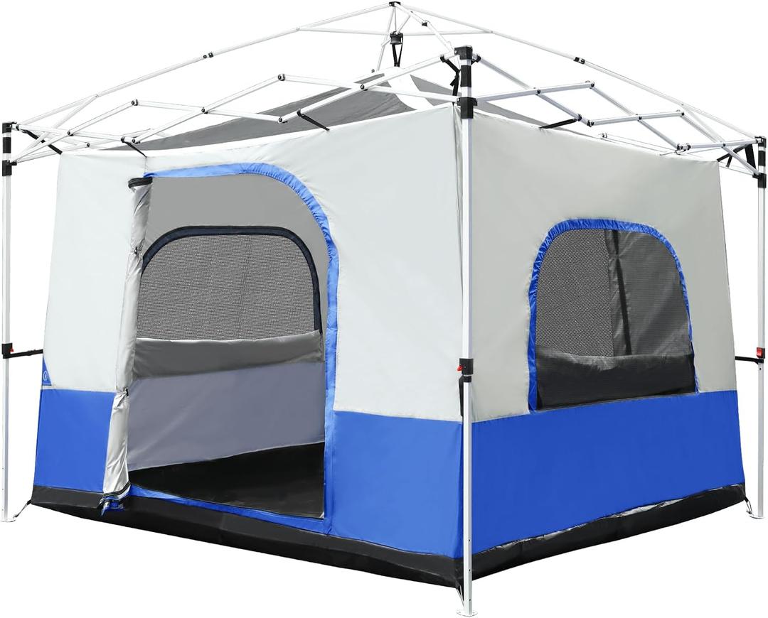 REDCAMP Canopy Camping Tent for Pop Up Canopy Tent, Inner Tent Converts Straight Leg 10'x10' or 10'x20' Canopy into Camping Tent, Fits 4-6 Person(Frame/Shelter NOT Included)