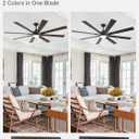 ZMISHIBO 72 inch Large Ceiling Fans with Lights and Remote, Indoor/Outdoor Black Modern Ceiling Fan for Kitchen Living Room Patio, 6 Speed Reversible Quiet DC Motor, 3 CCT, Dual Finish 8 Blades