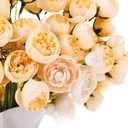 24 PCS Ranunculus Artificial Flower, Faux Silk Mini Ranunculus Bulk Fake Wedding Filler Flowers for Engagement Centerpieces Arrangements Bridal Shower Decorations Home Decor (Champagne)
