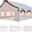 COBIZI 20x20FT Tents for Parties Heavy Duty Canopy, Carpas para Fiestas with 4 Removable Sidewalls with Built-in Sandbag, Waterproof, UV50+, White