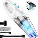 FUOAYOC Handheld Vacuum Cordless, 6KPA Strong Suction & 25 Mins Runtime, 1.6lbs Lightweight Hand Vacuum Cordless Rechargeable with HEPA Filter/LED Light/Multi-Accessories,for Home/Car/Office Cleaning (Silvery)