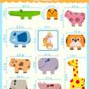 Montessori Toys for 1 2 3 Year Old Boys Girls, Toddler Toys Age 2-4, 10 Pack Wooden Animal Blocks Sorting & Stacking Education Toddler Puzzles Toy,1 2 3 Year Old Girl Boy Birthday Gifts