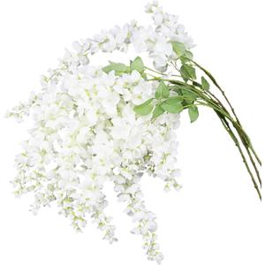 IBWell 12 Strands 40 inch White Fake Wisteria Hanging Flowers Wall Flowers Fake White Flowers Wisteria Flowers White Faux Flowers Artificial Wisteria for Flower Arrangements