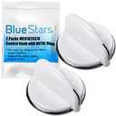 BlueStars Unbreakable WE01X20378 Control Knob with Metal Ring - Compatible with G.E Dryers and Washers - Replaces WE01X20432 WH01X10307 WH01X10460 - Pack of 2