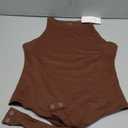 REORIA Butsmooth Womens Basic Sexy Sleeveless Racer Back Halter Neck Bodysuit Tank Tops (Small, Coffee)