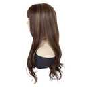 GNIMEGIL 24 inch Brown Wig with Bangs for Women Long Wavy Hair Wigs Brown Highlight Wig Curly Wavy Premium Synthetic Wigs for Girls Daily Party Use (Brown Mixed Blonde)