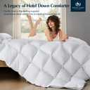 Pacific Coast Luxury White Goose Feather Down Fiber Comforter King Size, All Season Hotel Collection Duvet Insert, Ultra Soft, Breathable Bedding Comforter with 8 Corner Tabs, 106x90 Inch White